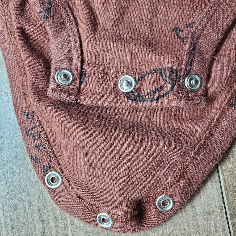 Carter's Baby Toddler Boy Size 18m Football Outfit 100% Cotton Brown Blue NWOT - Picture 7 of 14